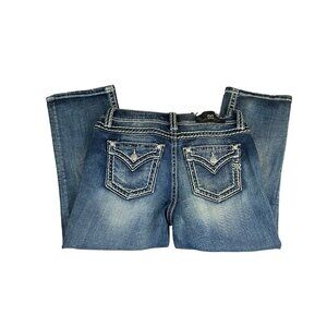 Miss Me Bootcut Jeans Size 27 Dark Wash Thick Stitch No Bling